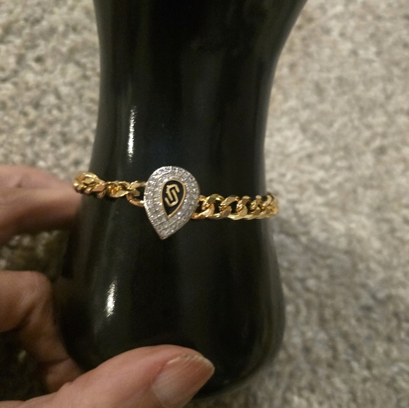 21kgp Dubai Jewelry Elegant Gold Bracelet with Silver Accents - Picture 2 of 7